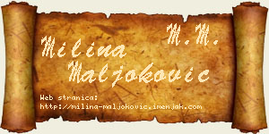 Milina Maljoković vizit kartica